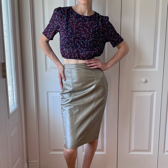 Vintage Norma Leather High Waisted Skirt - Picture 1 of 7